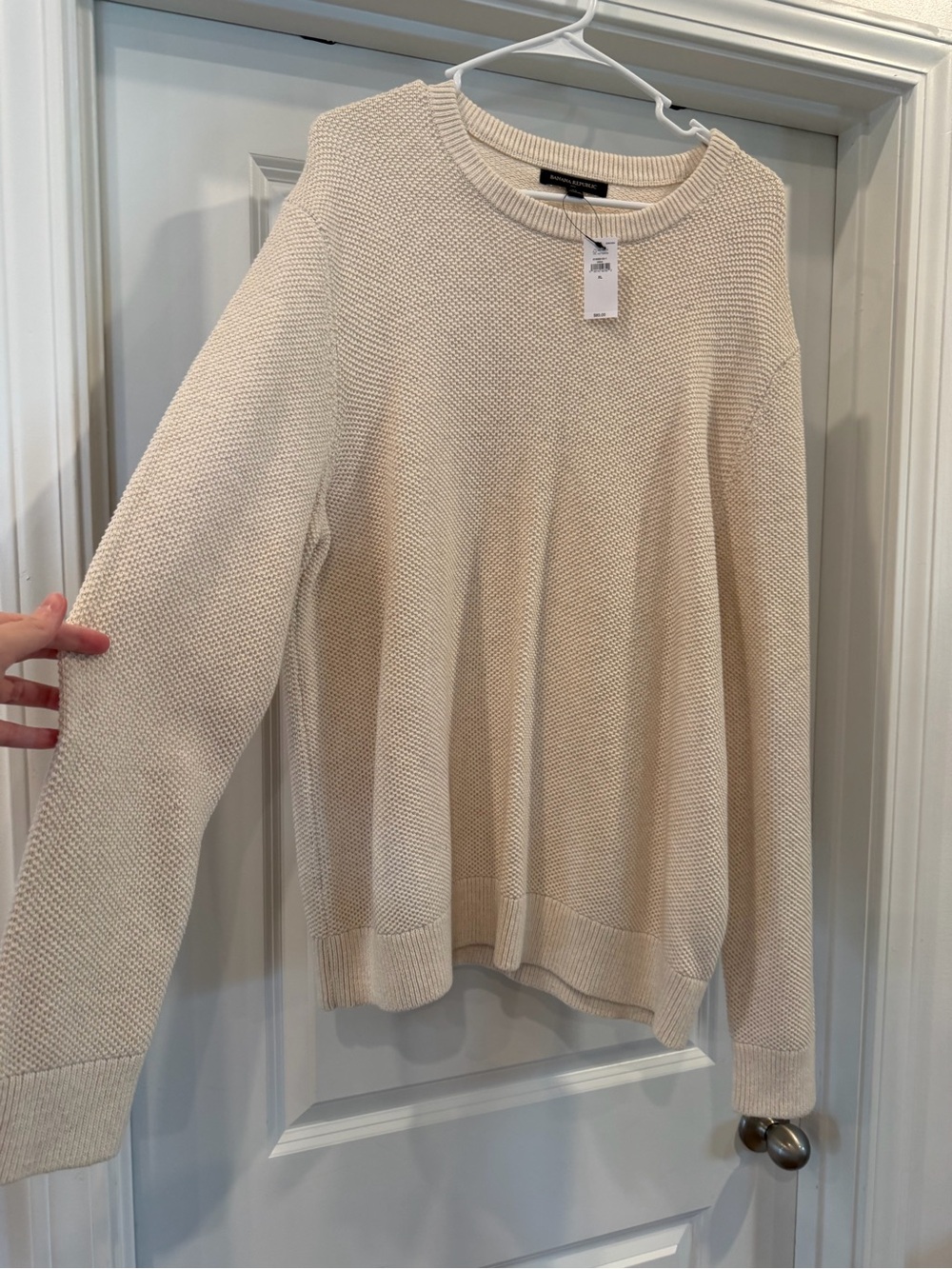 Cream Crewneck Knit Sweater